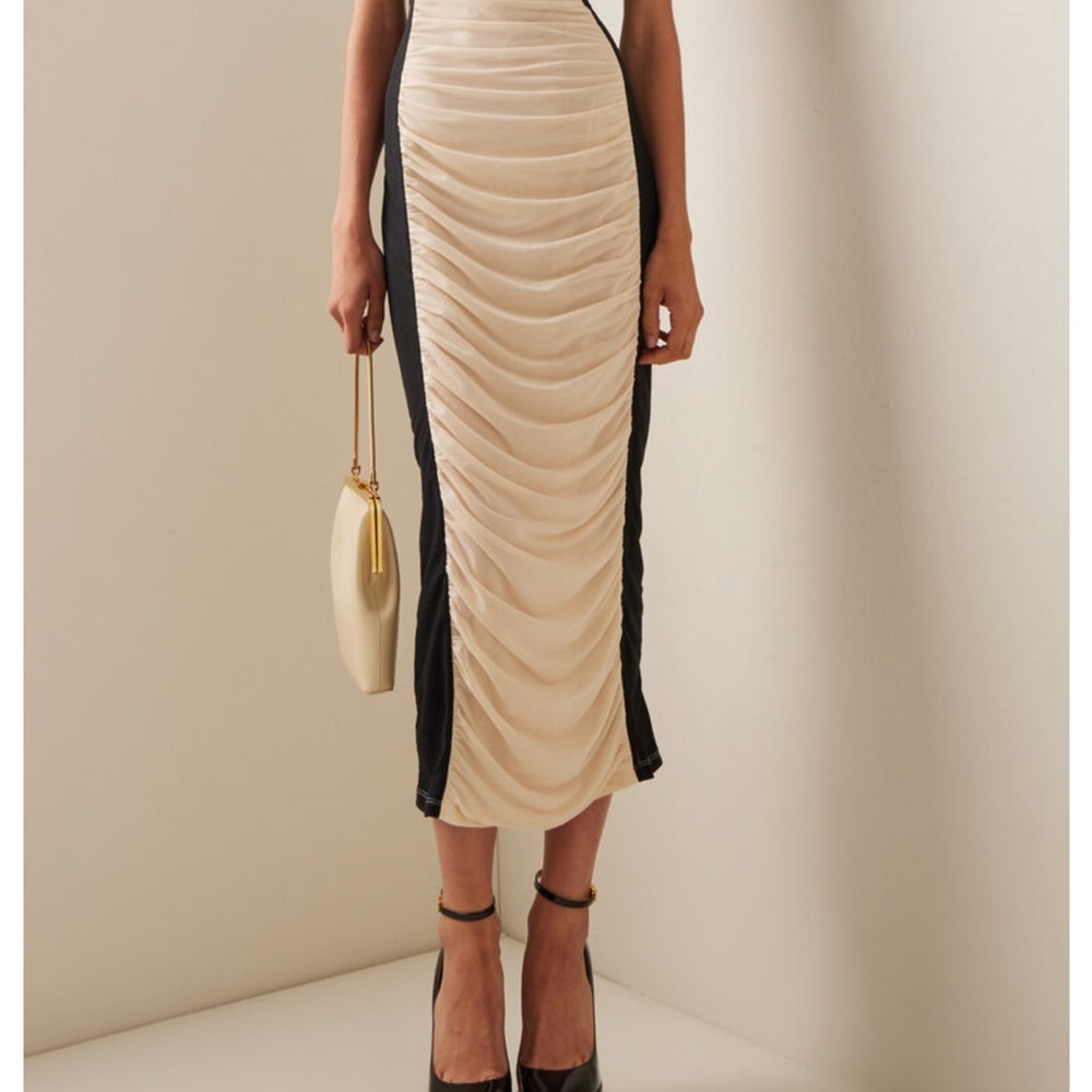 ROTATE Ruched Off-the -Shoulder Midi Dress, Brand New w/ Tags